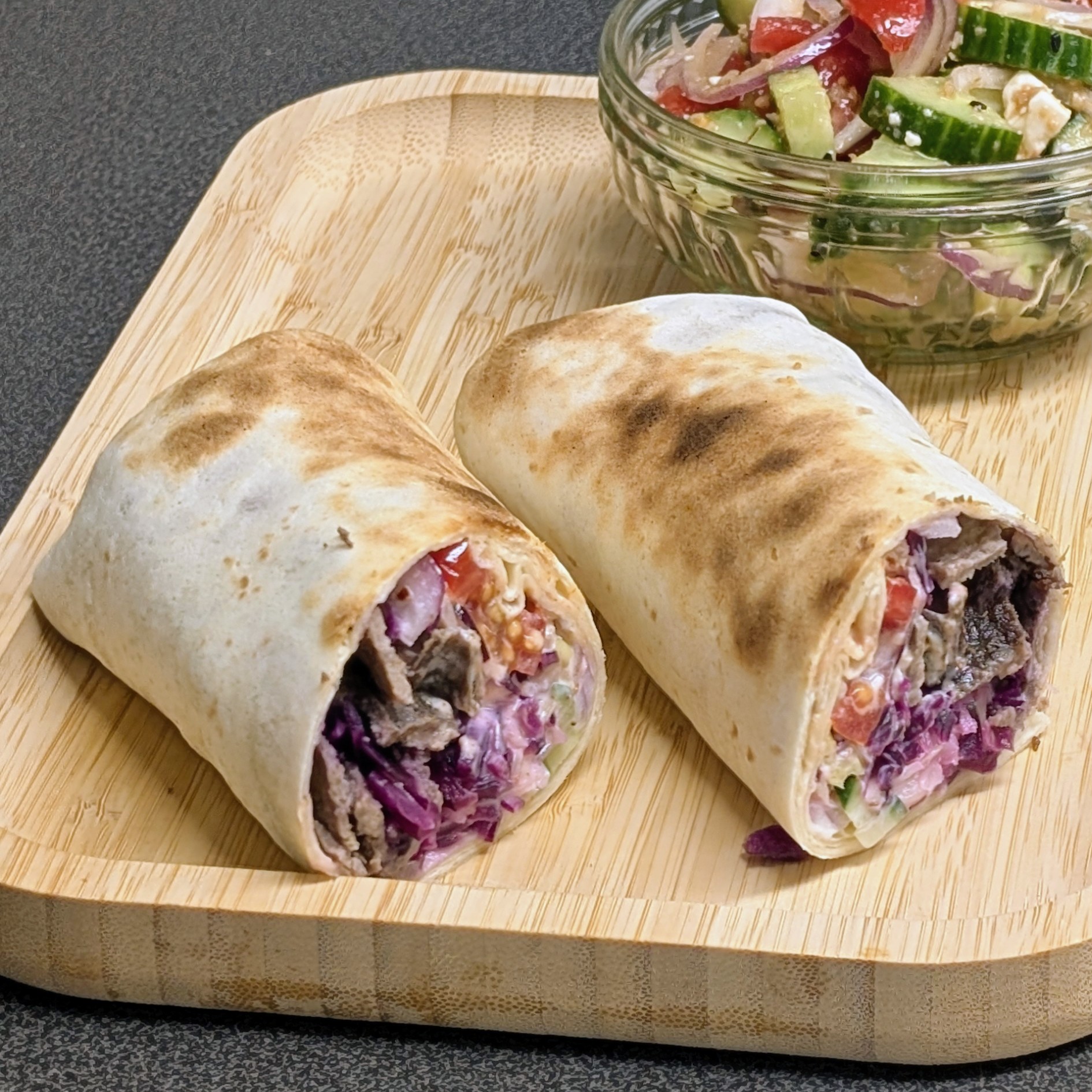 Dürüm mit Dönerfleisch aus dem Backofen