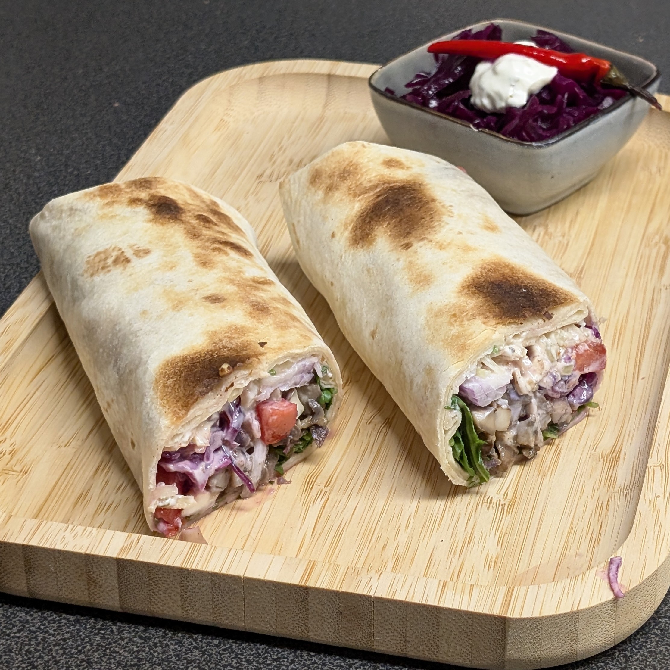 Dürüm mit Champignons (vegetarisch)