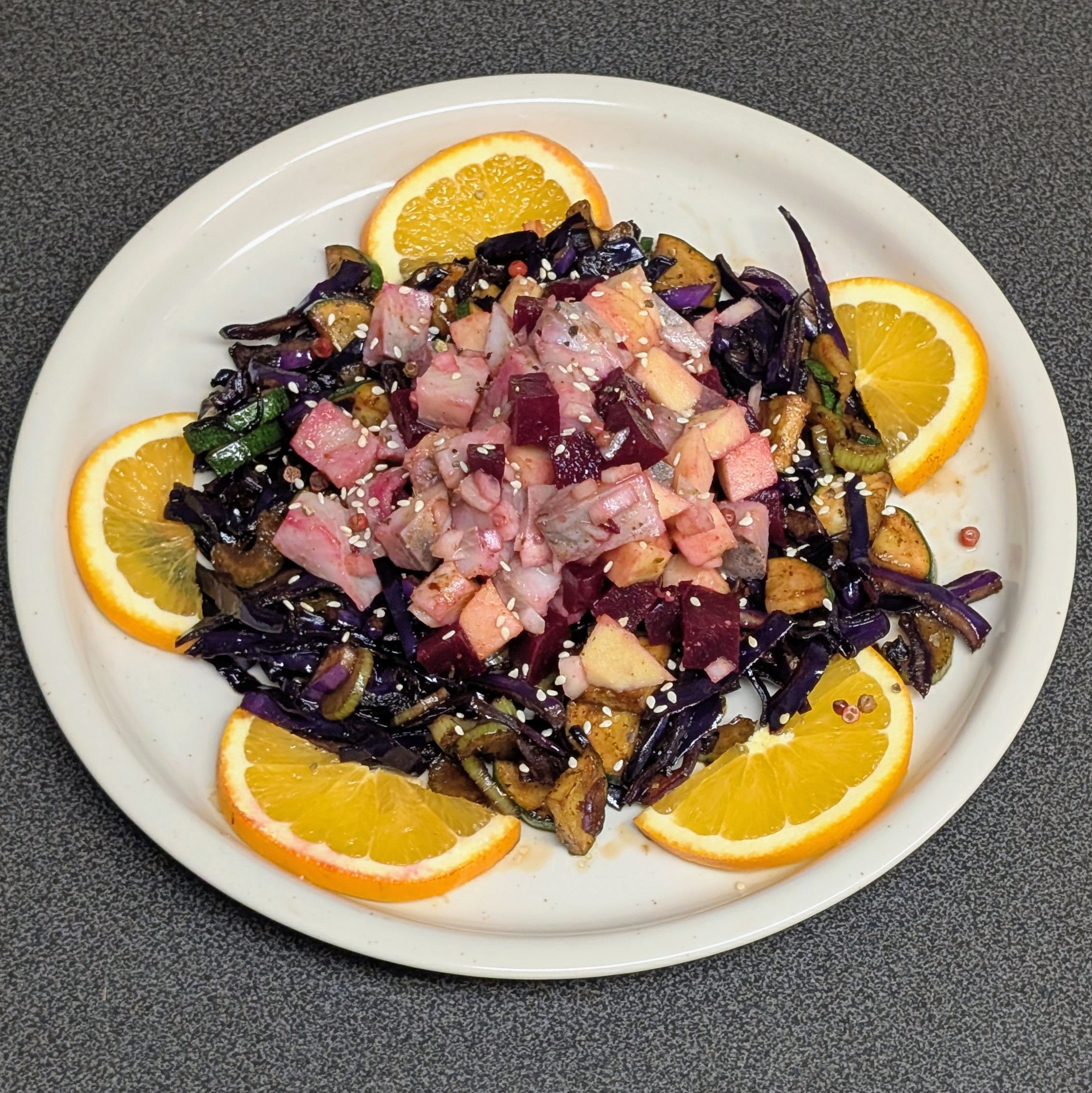 Warmer Rotkrautsalat mit Matjes