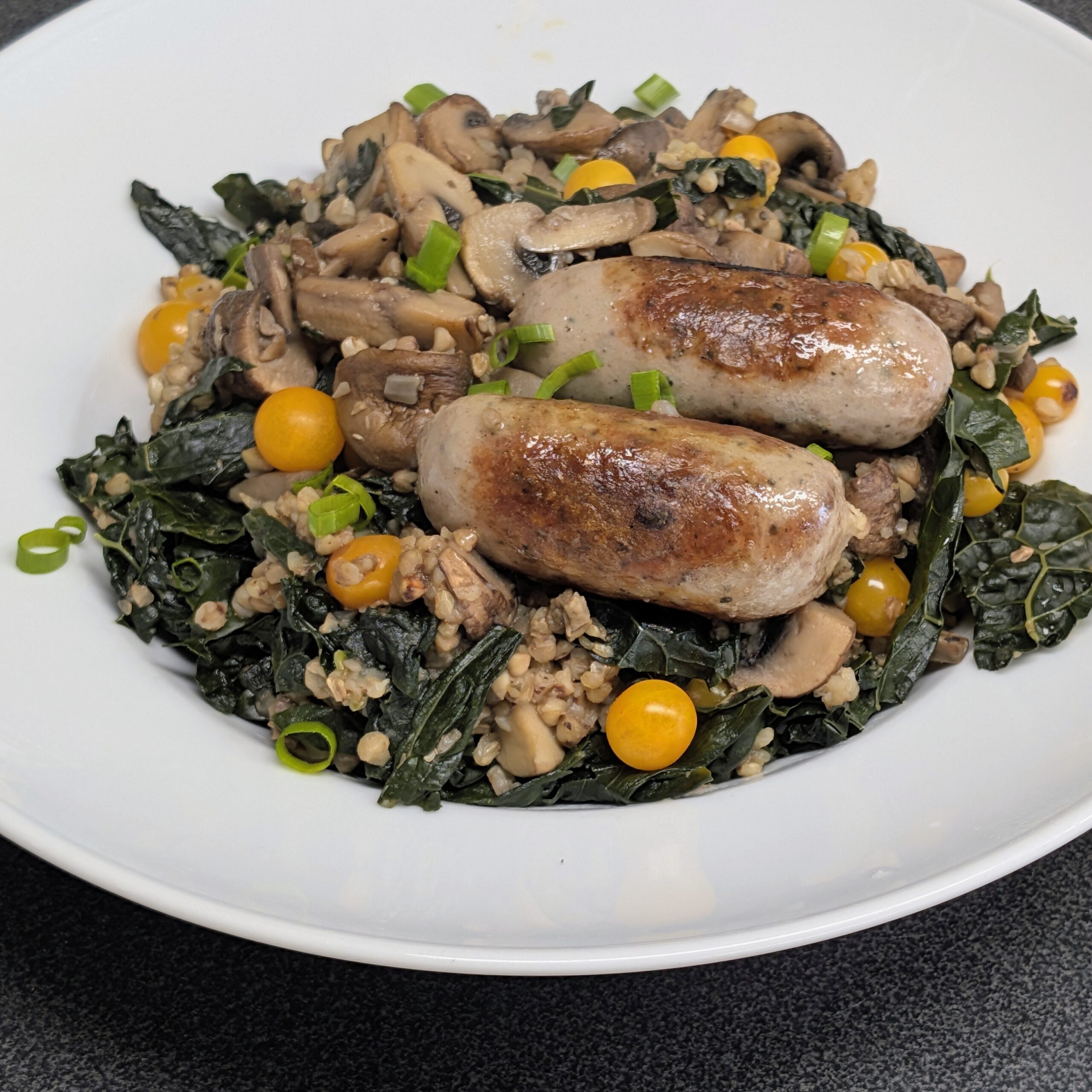 Palmkohl mit Buchweizen-Pilz-Risotto