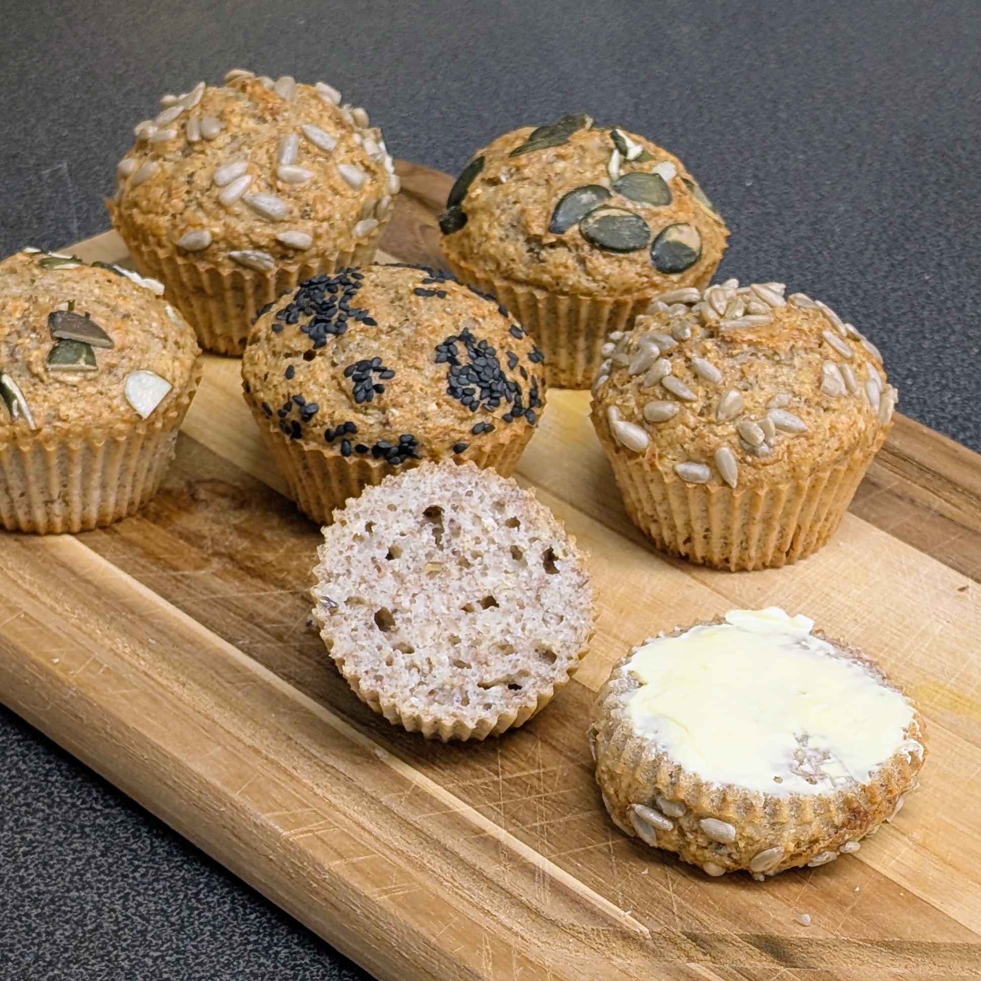 Buchweizenbrötchen in Muffinform
