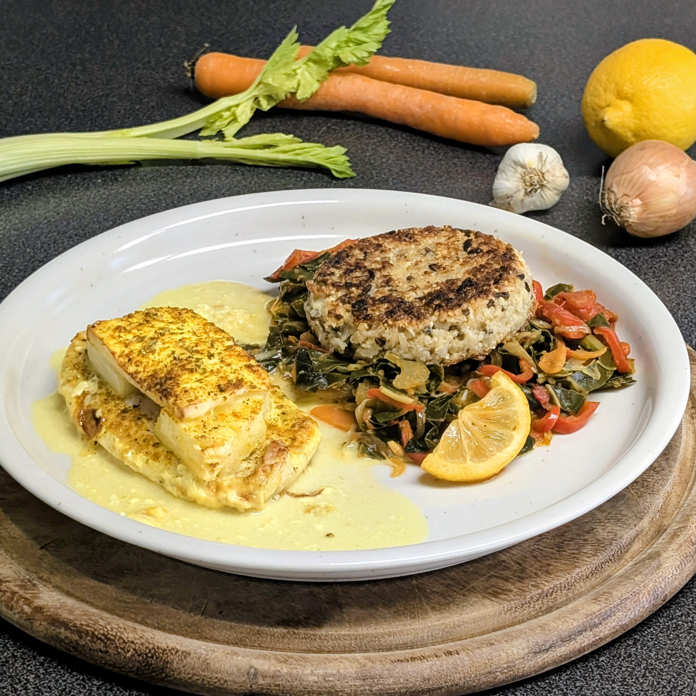 Hähnchen „Hawaii“ mit Wildreis & Wok-Gemüse