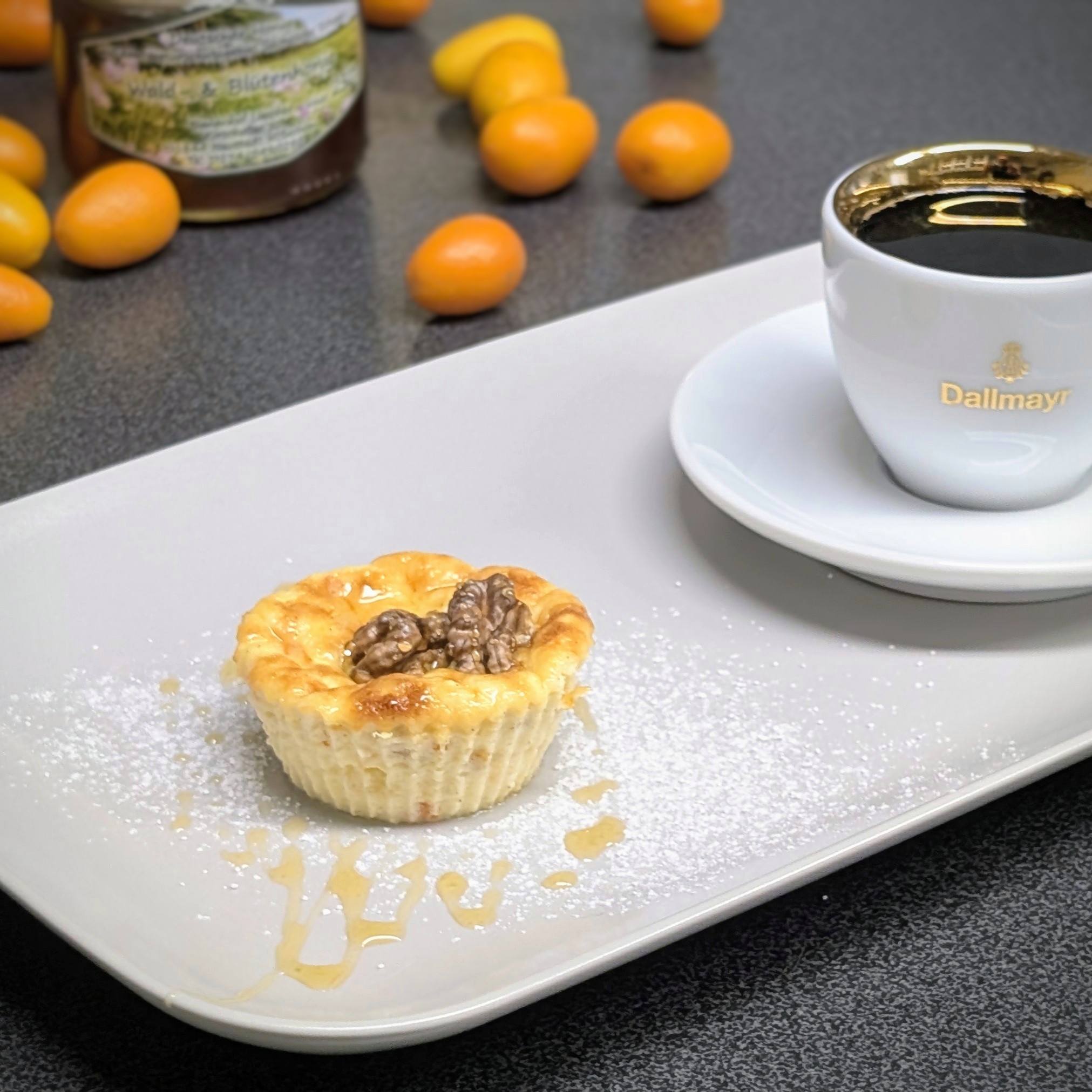 Kumquat-Käseküchlein aus der Muffinform