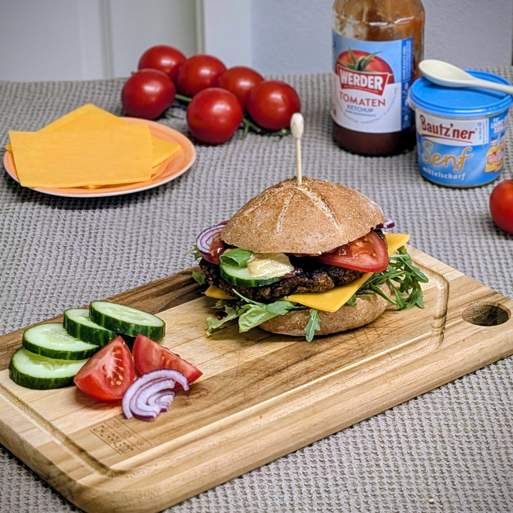 Linsen-Cheeseburger – ein Experiment